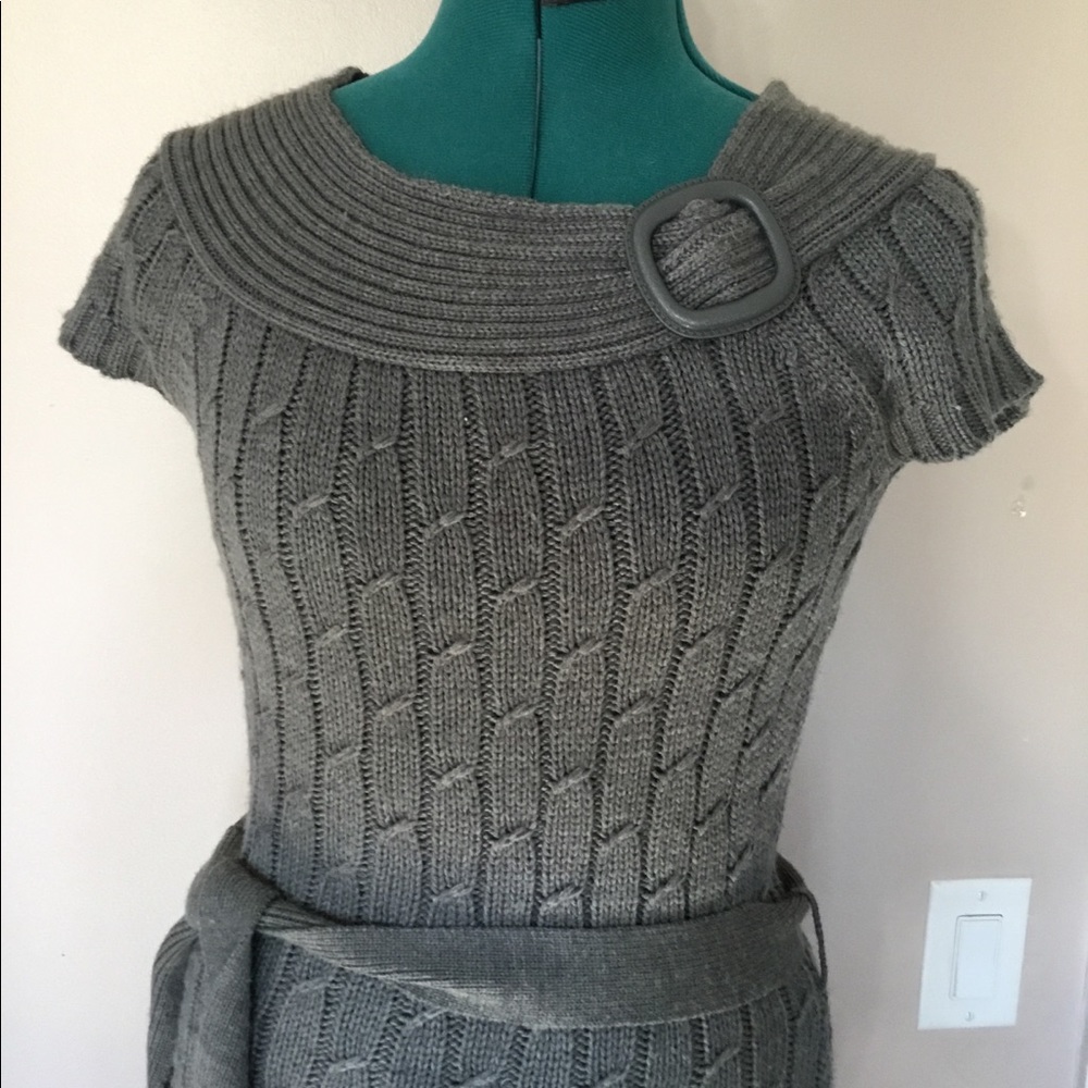BODY CENTRAL grey sweater dress